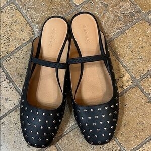 Madewell Black Studded Flats new in box